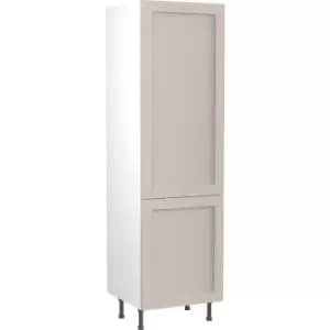 Kitchen Kit Flatpack Shaker Kitchen Cabinet Tall Fridge & Freezer 70/30 Unit Ultra Matt 600mm in Light Grey MFC