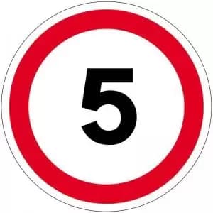 5mph Symbol Floor Graphic adheres to most smooth clean flat surfaces