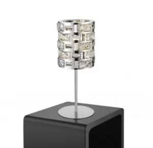 Lola 1 Light Table Lamp Chrome Crystal