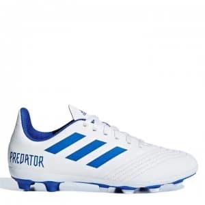 adidas Predator 19.4 Childrens FG Football Boots - White/BoldBlue