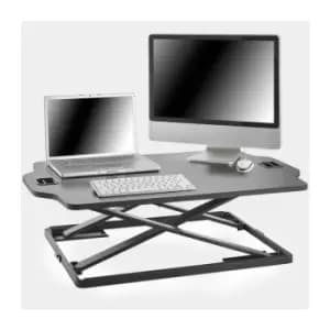 VonHaus Standing Desk Convertor Height Adjustable Sit Stand Desk Riser, Strong X-Frame 15kg Weight Capacity , Extra Large Black for PC Laptop