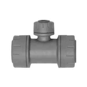 Polypipe PolyPlumb Reducing Tee Grey 22mm x 22mm x 10mm - PB112210 - 571071
