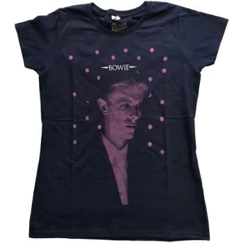 David Bowie - Dots Womens Large T-Shirt - Blue