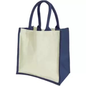 Westford Mill Printers Midi Jute Bag (14 Litres) (One Size) (Navy Blue) - Navy Blue