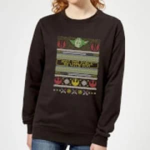 Star Wars May The force Be with You Pattern Womens Christmas Sweatshirt - Black