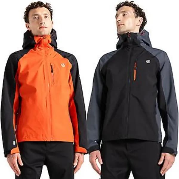 Dare 2B Mens Torrek Full Zip Hooded Waterproof Jacket 3XL - Chest 50' (127cm) Black/Ebony DMW565-06N-3XL