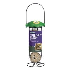 Robert Dyas Gardman Pre-Filled Flip-Top Fat Snax Bird Feeder - 210g
