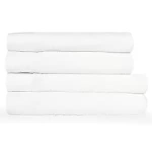 Textured Weave 4 Piece Bath Towel/Sheet Towel Set White