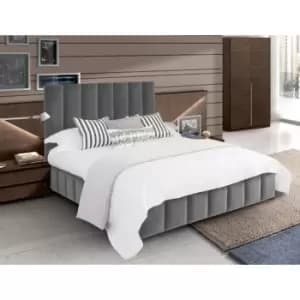 Nora Bed Double Plush Velvet Grey
