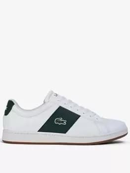 Mens Lacoste Carnaby Leather Colour-Pop Trainers Size 10 UK White & Dark Green