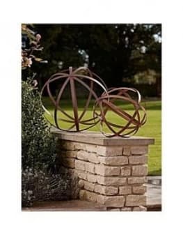 Cox & Cox Set Of 2 Rusty Sphere Decorations