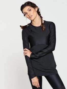 Nike Training Metallic Sheen Long Sleeve Top Black Size L Women