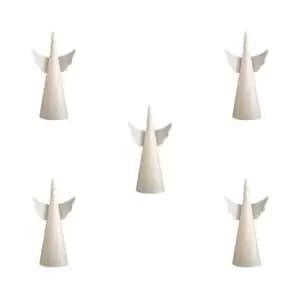 Set of 5 15cm Battery Operated LED Floating Angel Candle Christmas Decorations with Remote in Warm White