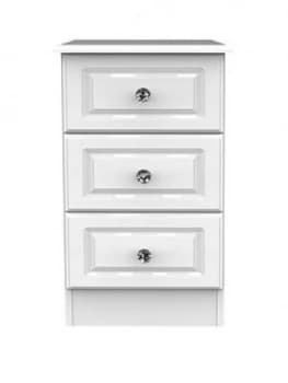 Swift Clarence Ready Assembled 3 Drawer Bedside Chest With Integrated Wireless Charging