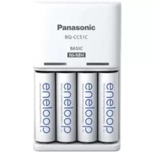 Panasonic Basic BQ-CC51 + 4x eneloop AA Mains-powered USB charger NiMH AAA , AA
