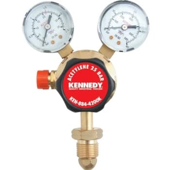 Regulator 25 Bar - Single Stage 2 Gauge - Acetylene 0-1.5 Bar - Kennedy
