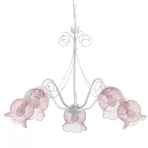 Mia Multi Arm Pendant Ceiling Light, Pink