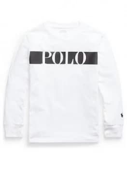 Ralph Lauren Boys Polo Long Sleeve T-Shirt - White, Size 10-12 Years, M