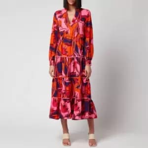 Never Fully Dressed Womens Mix Print Tiered Dress - Rosemary - UK 10