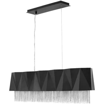 Zuma 6 Light Pendant, Satin Black, Silver, E27 - Elstead