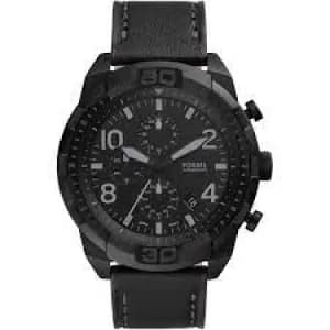 Fossil Men Bronson Chronograph Black Eco Leather Watch