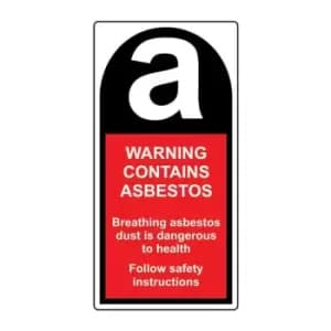 Warning Contains Asbestos (25 x 50mm, Roll of 500 Labels)