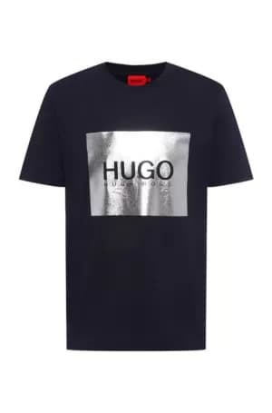 Hugo Boss Dolive Metallic Logo T-Shirt Navy Size L Men