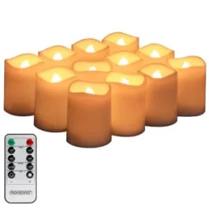 LED Candles Real Wax 12Pcs incl. Remote