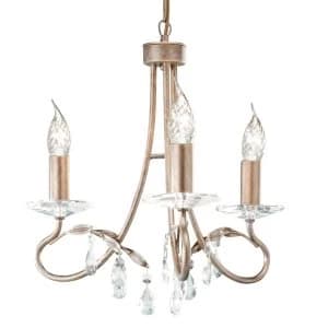 Chandelier 3 Light Silver, Gold Finish, E14