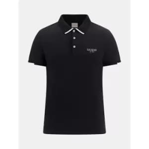 Guess Nolan Short Sleeve Polo Shirt - Black