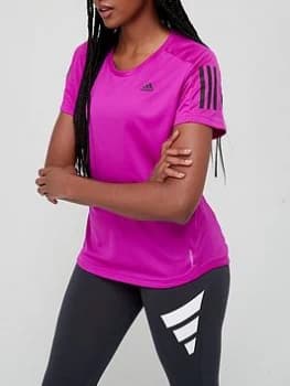 adidas Own The Run T-Shirt - Fuchsia, Fuchsia Size XS Women