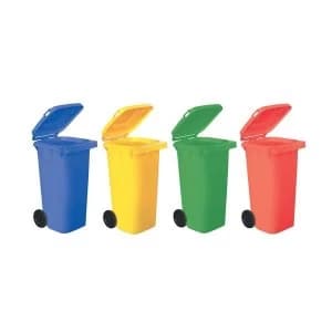Wheelie Bin 120 Litre High Density Polythene Red with Rear Wheels