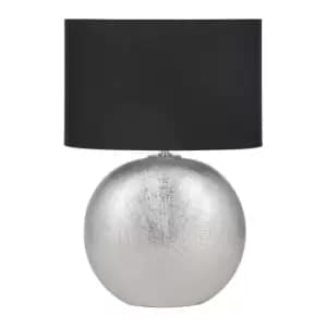 Tilden Scratched Ceramic Oval Table Lamp Silver/Black