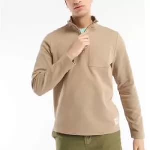 Barbour 55 Degrees North Mens Broughton Half Zip Sweatshirt - Military Brown - L