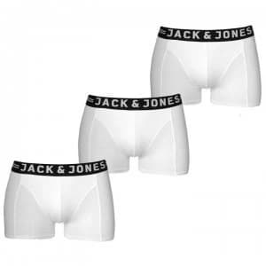 Jack and Jones Sense 3 Pack Trunks Mens - White
