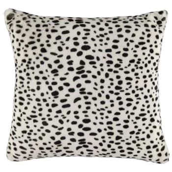 Biba Faux Fur Dalmatian Print Cushion - White