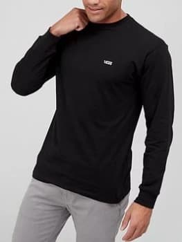 Vans Left Chest Hit Long Sleeve T-Shirt - Black/White, Size L, Men