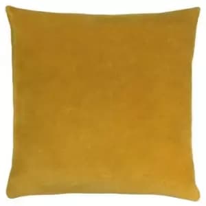 Furn Solo Velvet Square Cushion Cover (One Size) (Ochre Yellow) - Ochre Yellow