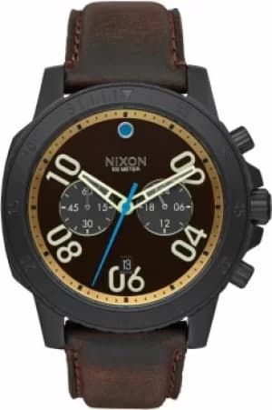 Mens Nixon The Ranger Leather Chronograph Watch A940-2209