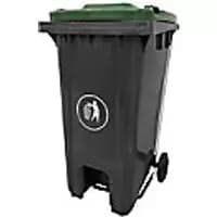 GPC Pedal Wheeled Bin Grey with Green Lid 120L