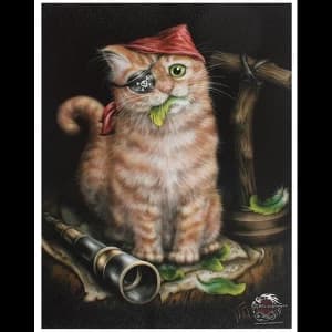 Small Pirate Kitten Canvas Picture by Linda Jones