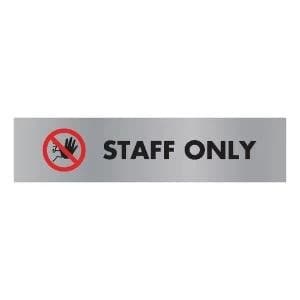 Acrylic Sign Staff Only Aluminium 190x45mm SR22365