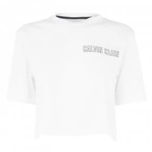 Calvin Klein Performance Cropped Short Sleeve T Shirt - 100 BrightWhite