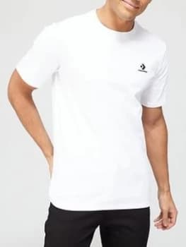 Converse Embroidered Star Chevron Left Chest Tee - White