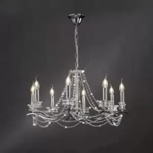 Nydia pendant lamp 8 Bulbs polished chrome / crystal