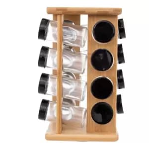 Bamboo 16 Jar Spice Rack Set Natural
