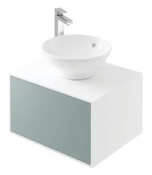 Wickes Eli White Matt and Fjord Wall Hung Wall Unit - 600 mm