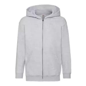 Fruit Of The Loom Childrens/Kids Unisex Hooded Sweatshirt Jacket (5-6) (Heather Grey)