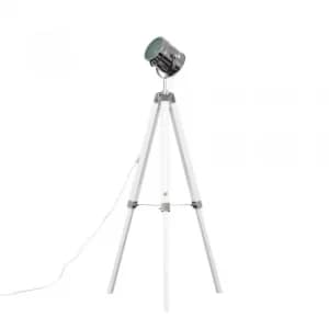 Starboard White and Chrome Tripod Floor Lamp