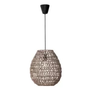 Merano - Antioch 30cm Dome Pendant Ceiling Light Iron, Paper, Nature colour,
